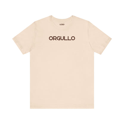 Orgullo t-shirt in soft cream with bold brown lettering. Latino In Da House