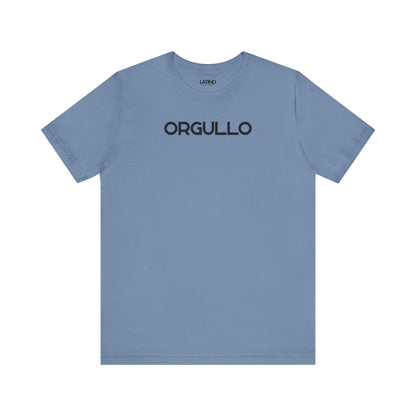 Orgullo t-shirt in steel blue with bold black lettering. Latino In Da House