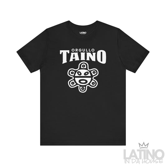Orgullo Taíno Classic T-Shirt in Black — front hero design with white Taíno symbol and text. Latino In Da House 