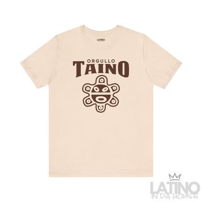 Orgullo Taíno Classic T-Shirt in Soft Cream — brown print design. Latino In Da House