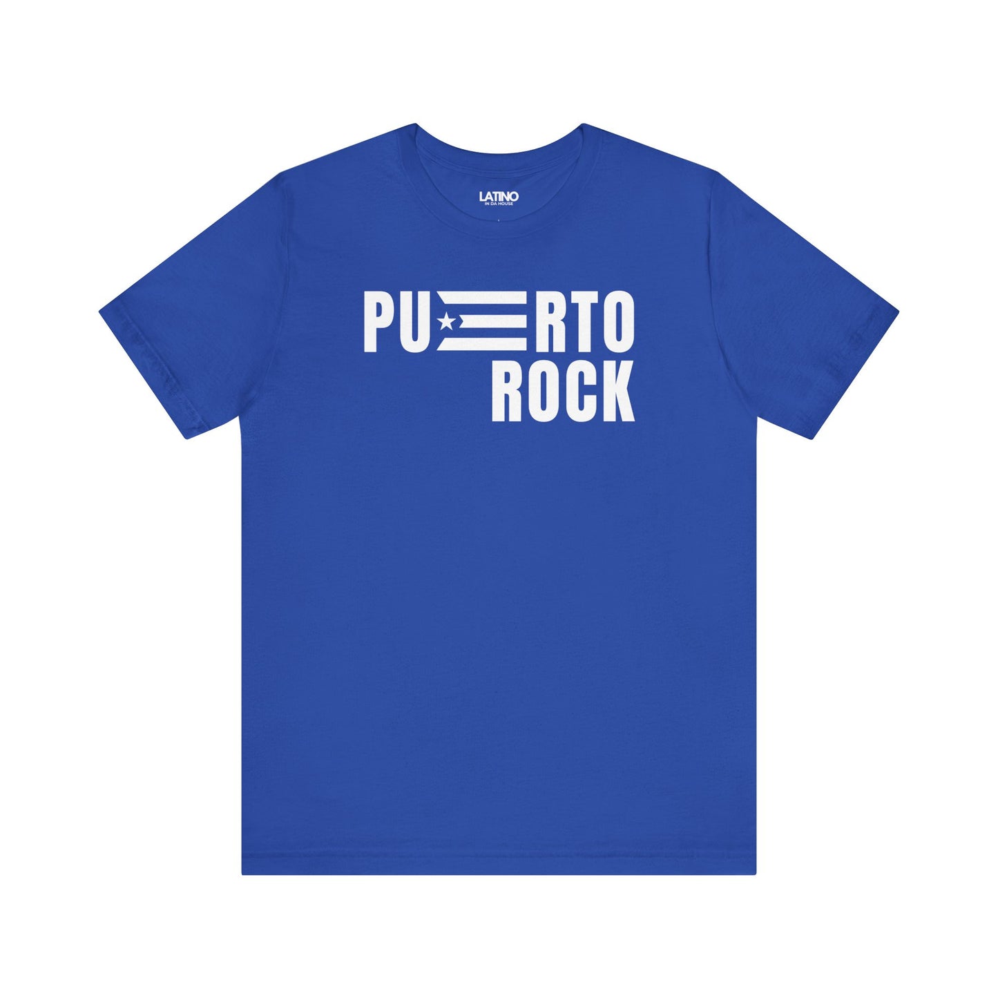 Puerto Rock Flag, Puerto Rico Pride Blue T-Shirt. Latino In Da House