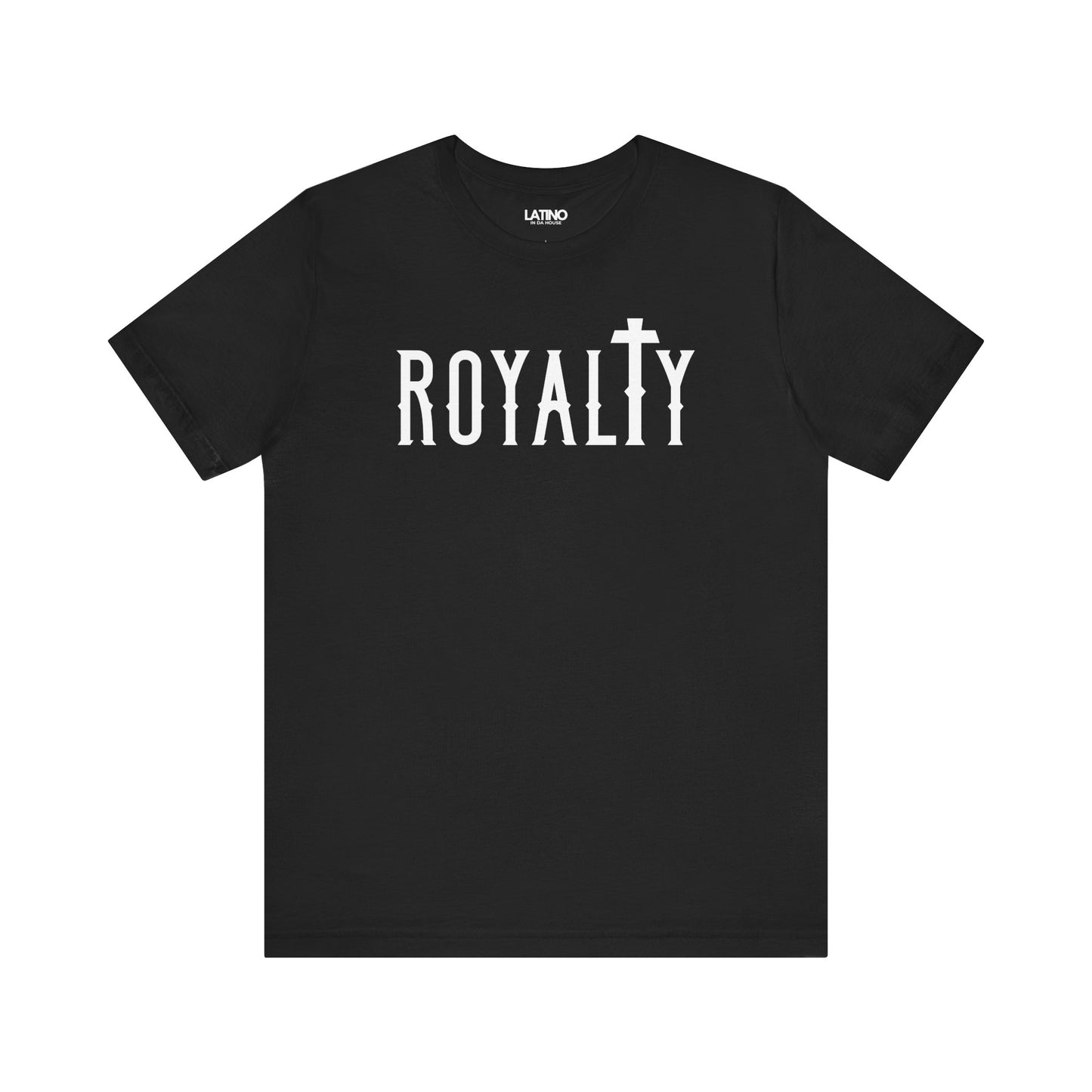 Royalty Cross Faith black and white and black t-shirt. Latino In Da House 