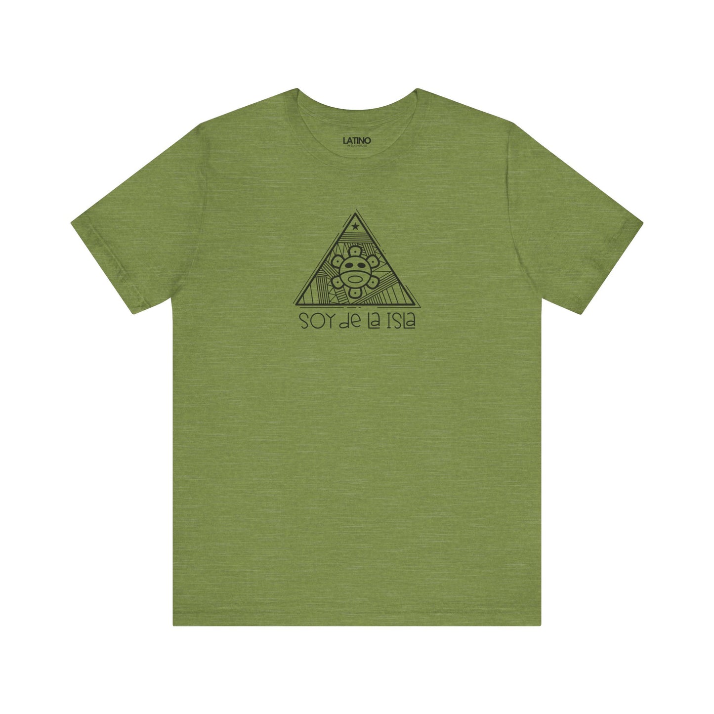 Soy De La Isla Taino Green Heather T-Shirt. Latino In Da House 