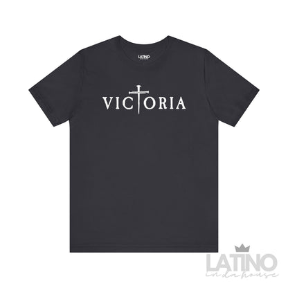 Victoria Faith T-Shirt in dark grey with cross design – Latino In Da House