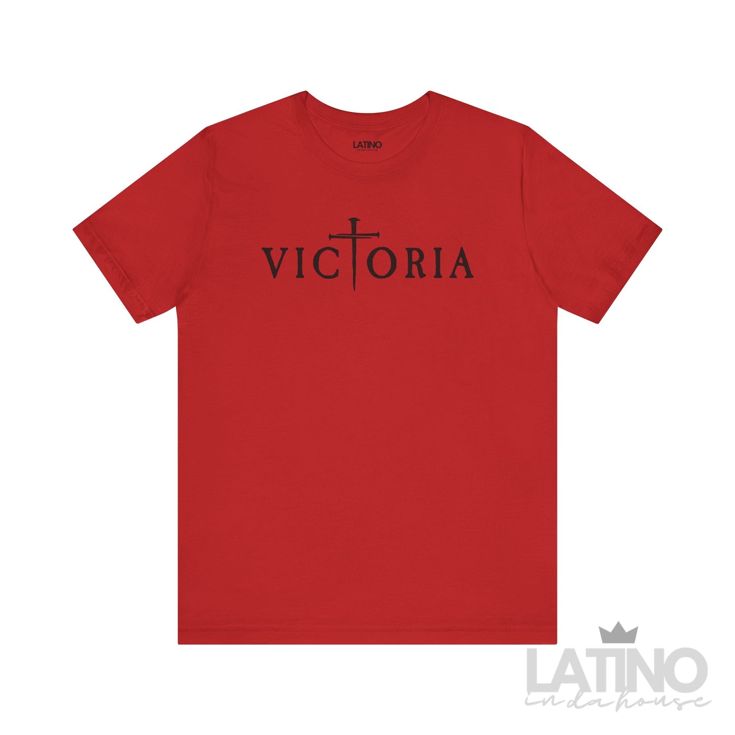 Victoria Faith T-Shirt in red with cross design – Latino In Da House