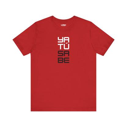 Red Ya Tu Sabe T-shirt with red and white
block text design, bold Latino streetwear statement tee. Latino In Da House